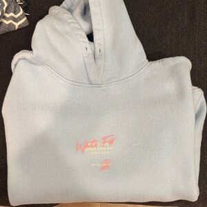 White fox light  Blue Hoodie and sweatpants